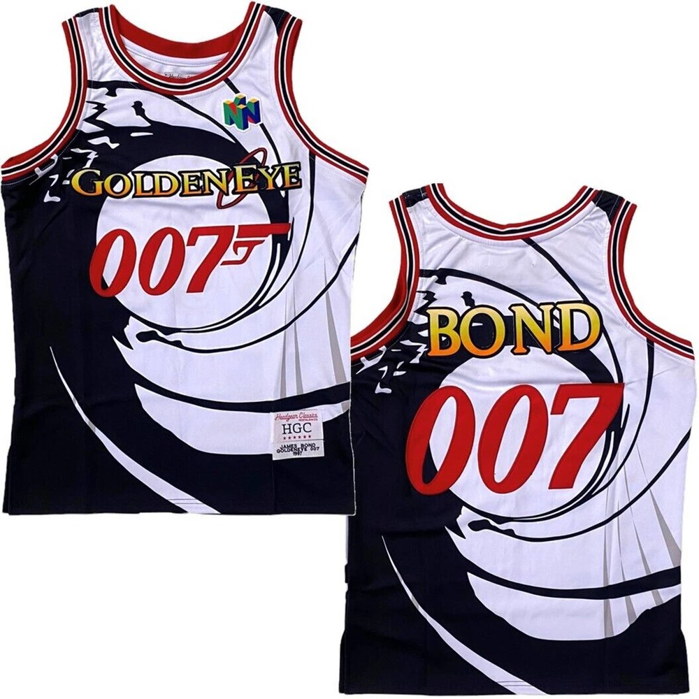 James Bond 007 Golden Eye Men's Headgear Classics Embroidered Basketball Jersey